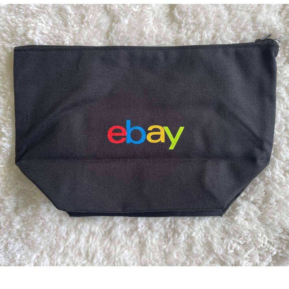 eBay Open25 Logo Black Canvas Zip Pouch Bag Travel Organizer Accessory Case